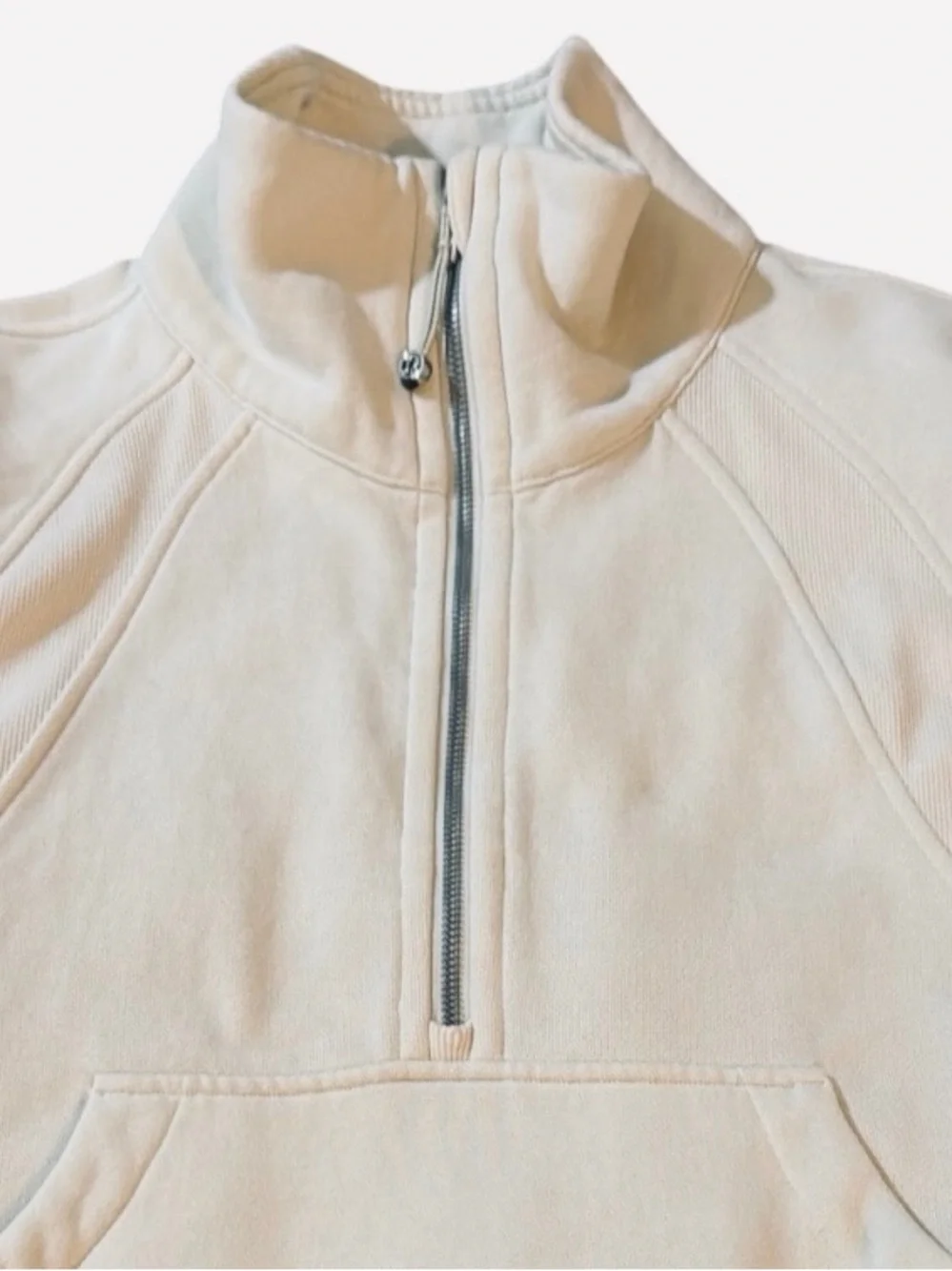 Lululemon Scuba Oversized Funnel Neck Half Zip in Creamy Ivory size XS/Small